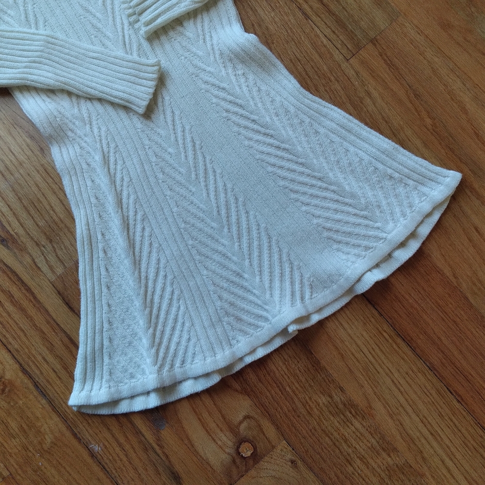 #701 Crazy 8 Girls White Sweater Dress Cable Knit - Picture 5 of 14